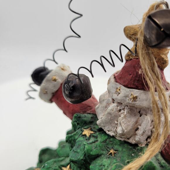 Vintage Santa Tree Christmas Ornament Santa Resin Table Top Holiday Decoration - Picture 2 of 10